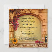 ワインイタリアン感謝祭ディナーパーティー 招待状 (裏面)