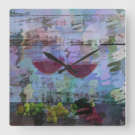 ワインインプレッションDigital Art Clock スクエア壁時計
