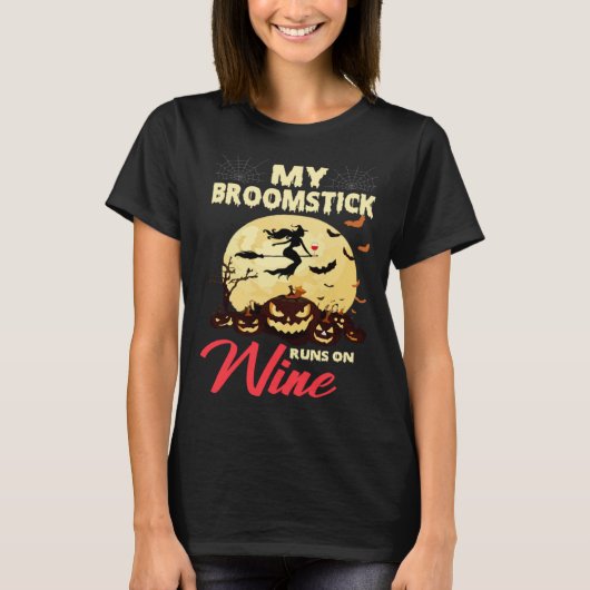 ワインウィッチ走Fにおれの眉毛の飲ハロウィン Tシャツ (正面)