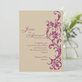 ワインエレガントとマウーブのDIYシンプル 招待状 (スタンド正面)