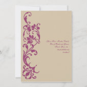 ワインエレガントとマウーブのDIYシンプル 招待状 (裏面)