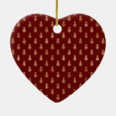 ワインエレガントと金ゴールドパイナップルパーソナライズされた セラミックオーナメント (裏面)