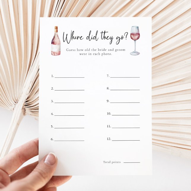 ワインエレガントどこ彼らはブライダルシャワーゲームに行った (クリエイターアップロード済み)