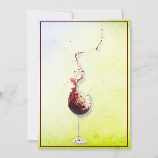 ワインエレガントをテーマにした誕生日パーティーの招待状 招待状 (裏面)