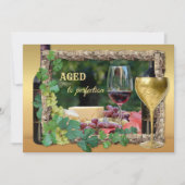 ワインエレガントをテーマにした誕生日パーティーの招待状 招待状 (正面)