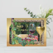 ワインエレガントをテーマにした誕生日パーティーの招待状 招待状 (スタンド正面)