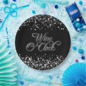 ワインオクロックシルバースパークル ペーパープレート (パーティー)