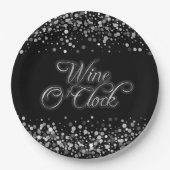 ワインオクロックシルバースパークル ペーパープレート (正面)