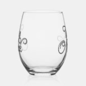 ワインオクロックシルバー文字 ステムなしワイングラス (右)