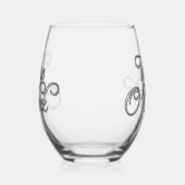 ワインオクロックシルバー文字 ステムなしワイングラス (左)