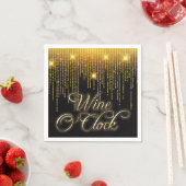 ワインオクロック金ゴールドグリッツ スタンダードカクテルナプキン (インサイチュ)