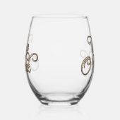 ワインオクロック金ゴールド文字 ステムなしワイングラス (右)