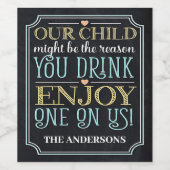 ワインオンウスチルドレンことわざファミリー名カスタム ワインラベル (シングルラベル)