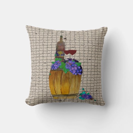 ワインオークバレル装飾用クッション クッション (正面)