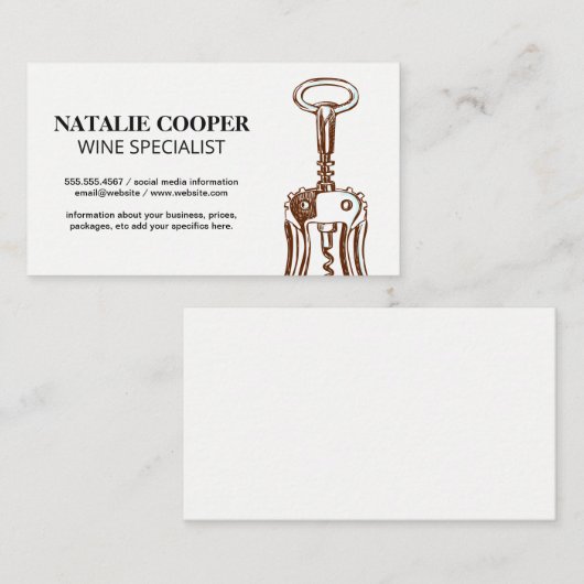 ワインオープナーアイコン 名刺 (正面/裏面)