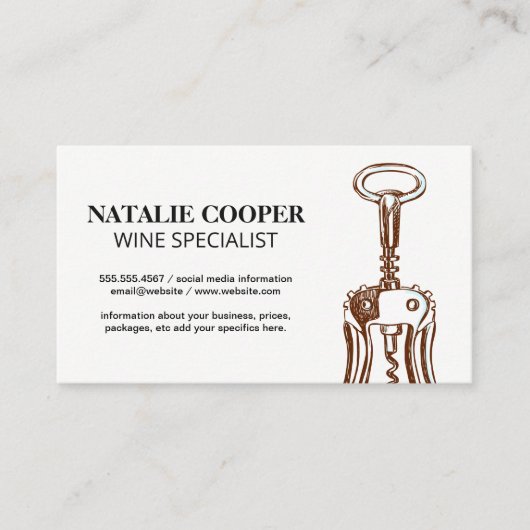 ワインオープナーアイコン 名刺 (正面)