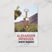 ワインオープナー |白大理石 |ブドウ園 名刺 (正面)