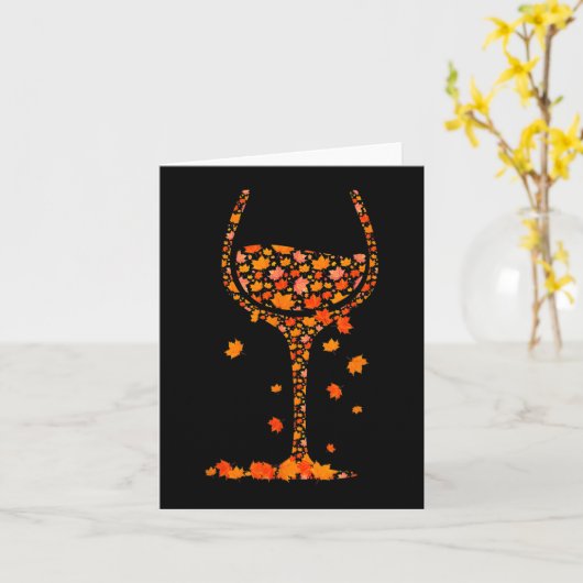 ワインカエデ葉秋秋Wのグラス カード (黄色い花)