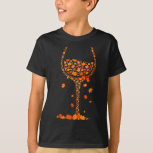 ワインカエデ葉秋秋Wのグラス Tシャツ