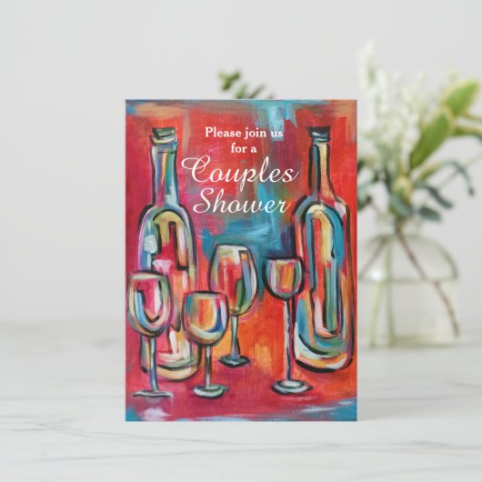 ワインカップルウェディングシャワーパーティー 招待状 (スタンド正面)