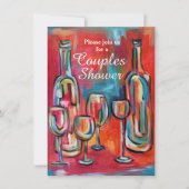 ワインカップルウェディングシャワーパーティー 招待状 (正面)