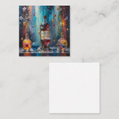 ワインカップワインカップアート芸術的イラストレーションデコラ スクエア名刺 (正面/裏面)