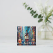 ワインカップワインカップアート芸術的イラストレーションデコラ スクエア名刺 (スタンド正面)