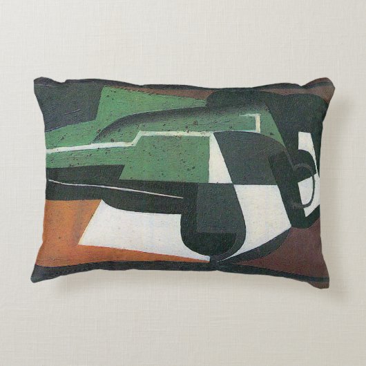 ワインカラフェボトルバイフアン・グリス、ヴィンテージ・キュービズム アクセントクッション (裏面)