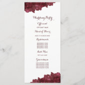 ワインカラーフローラ結婚式 プログラム (裏面)