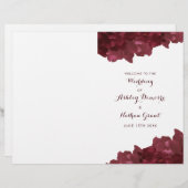 ワインカラーフローラ – ウェディングプログラム (正面/裏面)