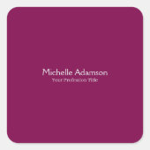 ワインカラープロフェッショナルプレーンモダン スクエアシール (正面)