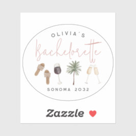 ワインカントリーのパーソナライズドバチェロレッテパーティー シール