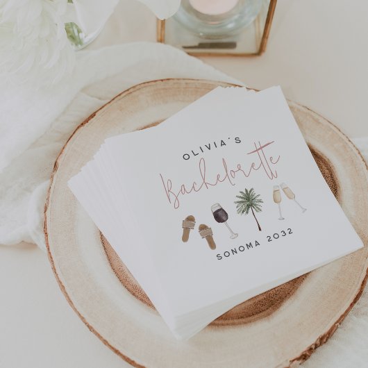 ワインカントリーのパーソナライズドバチェロレッテパーティー スタンダードカクテルナプキン