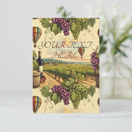 ワインカントリーのブドウをパーソナライズ サンキューカード (スタンド正面)