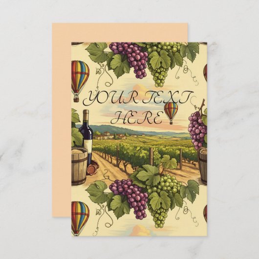 ワインカントリーのブドウをパーソナライズ サンキューカード (正面/裏面)