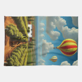 ワインカントリーのブドウ畑のパーソナライズ変更文字 キッチンタオル (横)