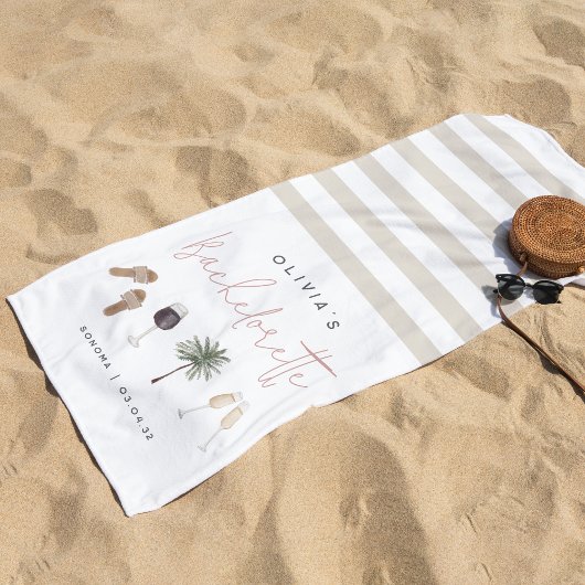 ワインカントリーカスタマイズされたバチェロレッテパーティー ビーチタオル