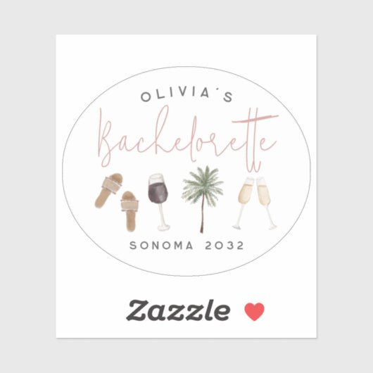 ワインカントリーカスタマイズされたブライズパーティー シール (シート)