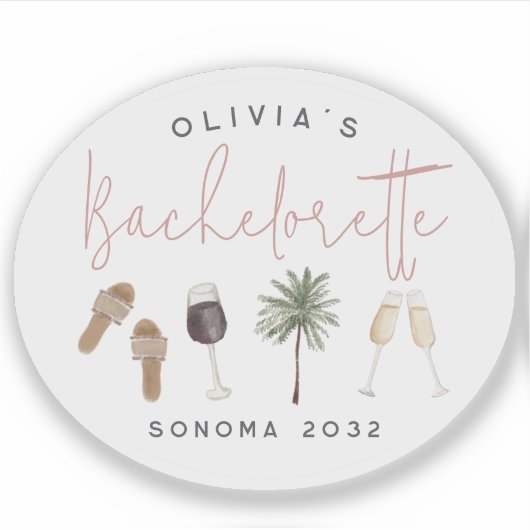 ワインカントリーカスタマイズバチェロレッテパーティー シール (正面)