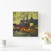 ワインカントリーキッチンデコル スクエア壁時計 (ホーム)