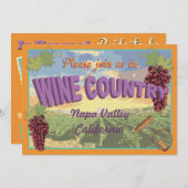 ワインカントリーバチェロレッテウィークエンド招待状 招待状 (正面/裏面)