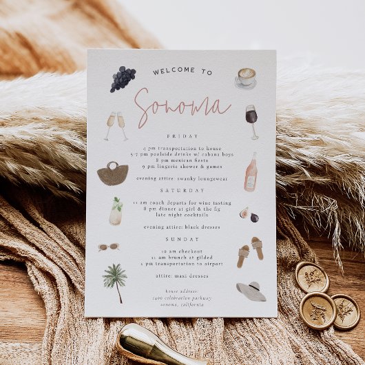 ワインカントリーバチェロレッテ週末の日程