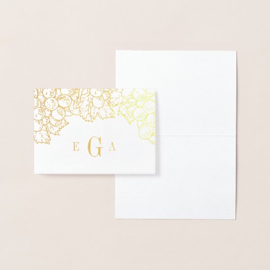 ワインカントリーモノグラムの金箔文房具カード 箔カード (ディスプレー)