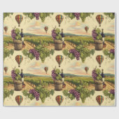 ワインカントリー葡萄と温風船 ラッピングペーパー (フラット)