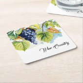 ワインカントリー葡萄 スクエアペーパーコースター (アングル)