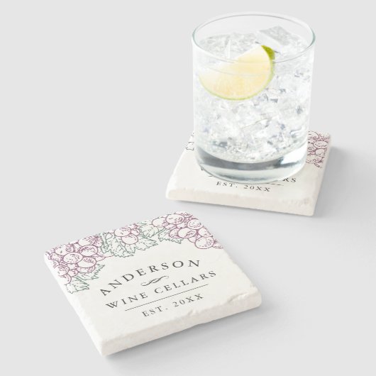 ワインカントリー |ホームパーソナライズされたワインセラー ストーンコースター (横)