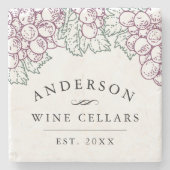 ワインカントリー |ホームパーソナライズされたワインセラー ストーンコースター (正面)