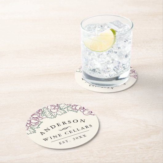 ワインカントリー |ホームパーソナライズされたワインセラー ラウンドペーパーコースター (インサイチュ)