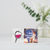 ワインガラスアイコン |ワインぶどう 名刺 (スタンド正面)