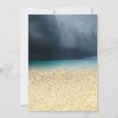 ワインガラスバルーン金ゴールドグリッタービーチ退職 招待状 (裏面)